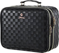 Makeup Bag with LED Lighted Mirror 12.2 IN Cosmetic Train Case Double Layer Makeup Case Adjustable Brightness in 3