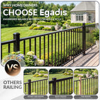 4 Pack 36 in x 6 ft Modular Aluminum Porch and Deck Railing Kit