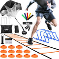 Agility Ladder,Football Training Equipment Set,4 Agility Hurdles, 20 feet12 Rungs Speed Ladder,12 Disc