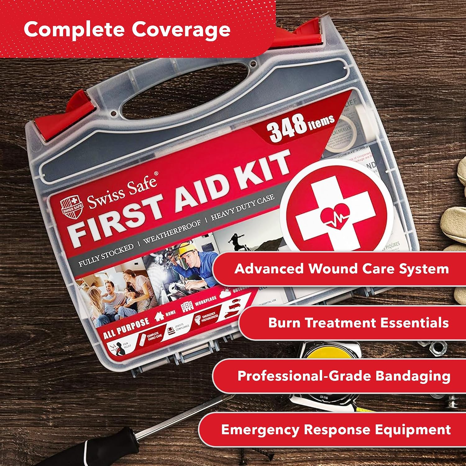 2-in-1 First Aid Kit for Car, Travel & Home, Businesses - Bonus Mini Kit for Medical Emergency Aid, Survival, Camping