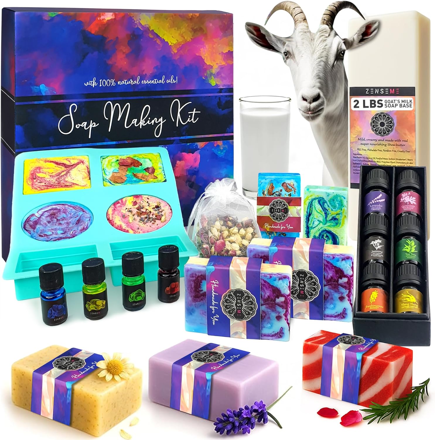 Soap Making Kit for Adults, Make Your Own Soap with Melt & Pour - DIY | Gentle soap supplies 6 Essential Oils