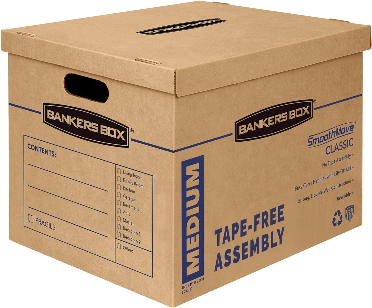 8-Pack Medium Classic Moving Boxes with Reinforced Handles