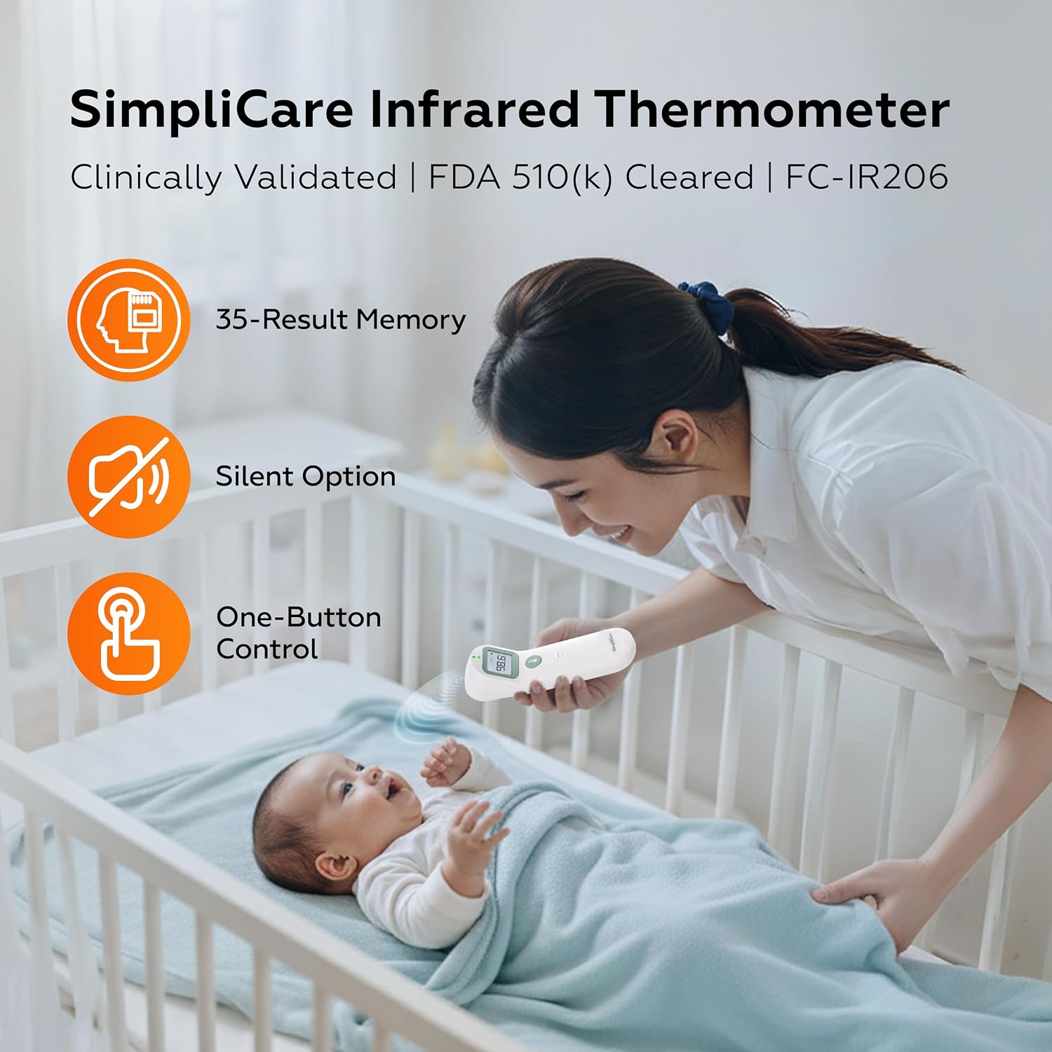 Baby Thermometer, FDA 510(k) Cleared Infrared Thermometer for Kids Adults Infants, Baby Essentials, Forehead