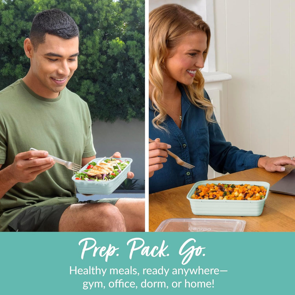 Prep - 20-Piece 1-Compartment Reusable Meal Prep Containers with Lids, PFAS & BPA Free Materials, Durable, Microwave