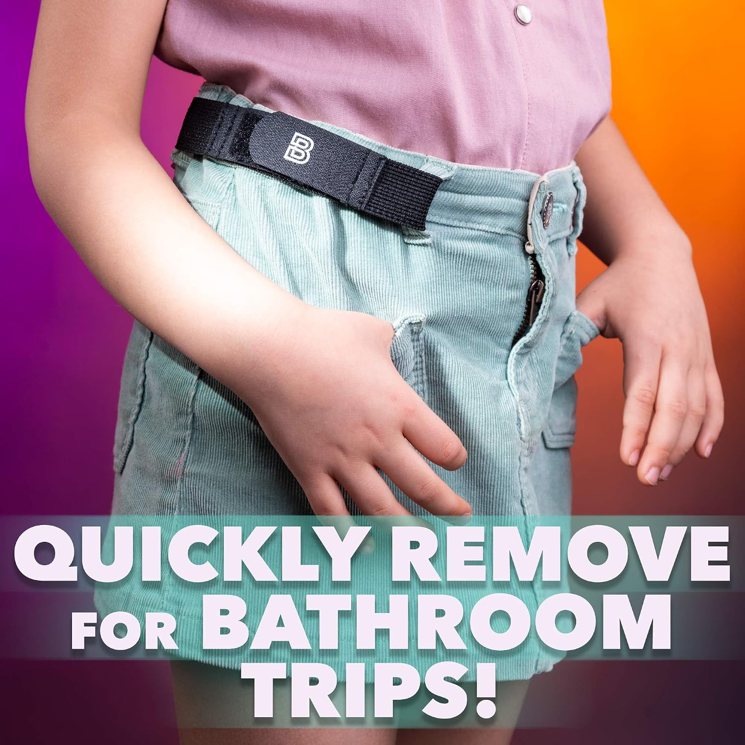 For Kids No Buckle Elastic Belt — 3 Pack (S, M, L) — Fits 1 Inch Belt Loops, Comfortable and Easy To Use
