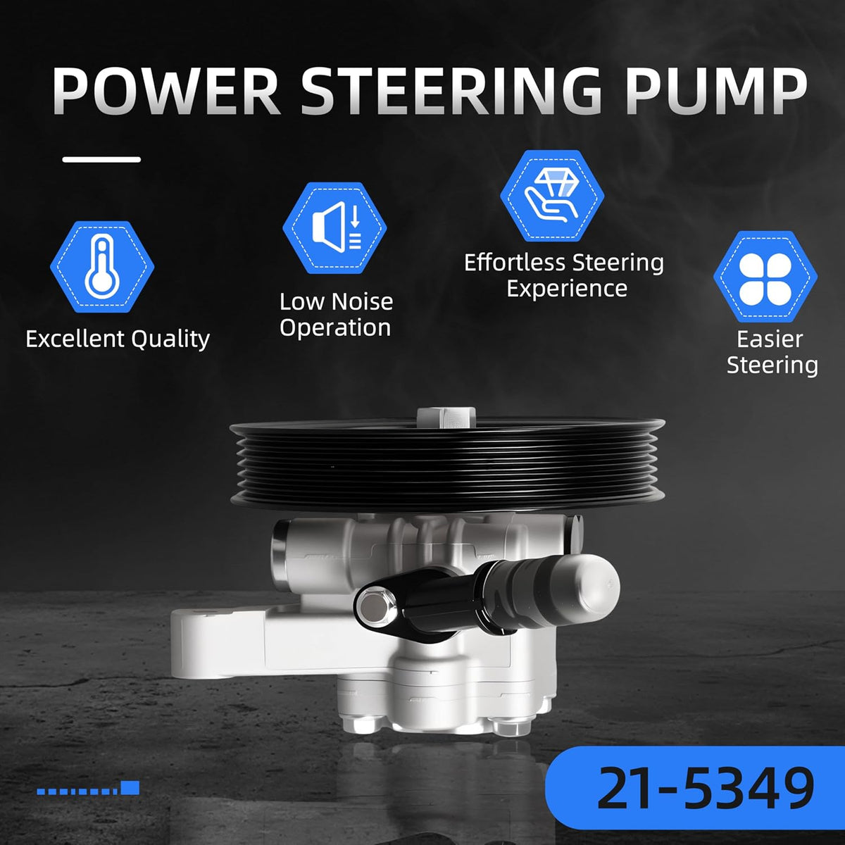 Power Steering Pump with Pulley, for Honda Accord 3.0L 2003-2007