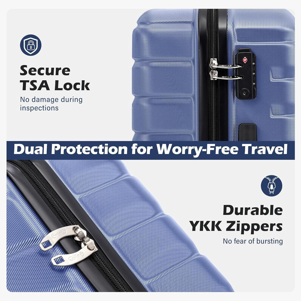 Luggage Sets, 3 Piece Hard Shell Suitcase Set with Spinner Wheels, Expandable Large Checked Luggage, Lightweight