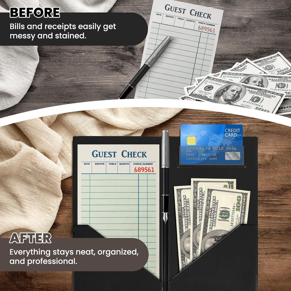 Restaurant Check Presenters, 10 Pack 9" x 5" Guest Check Card Holder