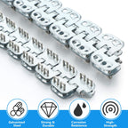 Threlaco 12-inch Conveyor Belt Lacing Fasteners 2 Pairs - Zinc-Plated Carbon Steel Mechanical Splice Kit with 27.5" Continuous Hinge Pin for 1.5-3mm Light-Duty Belts