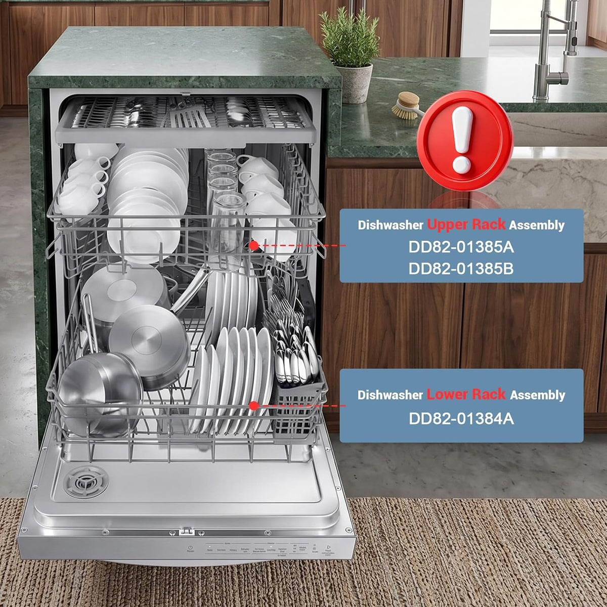 DW80R2031US/DW80M2020US Lower Rack Compatible with Samsung Dishwashers