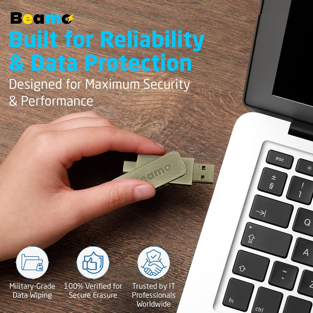 Hard Drive Eraser USB - Securely Wipe HDD, SSD, Flash Drive & SD Card Data Before Selling or Recycling, Permanent