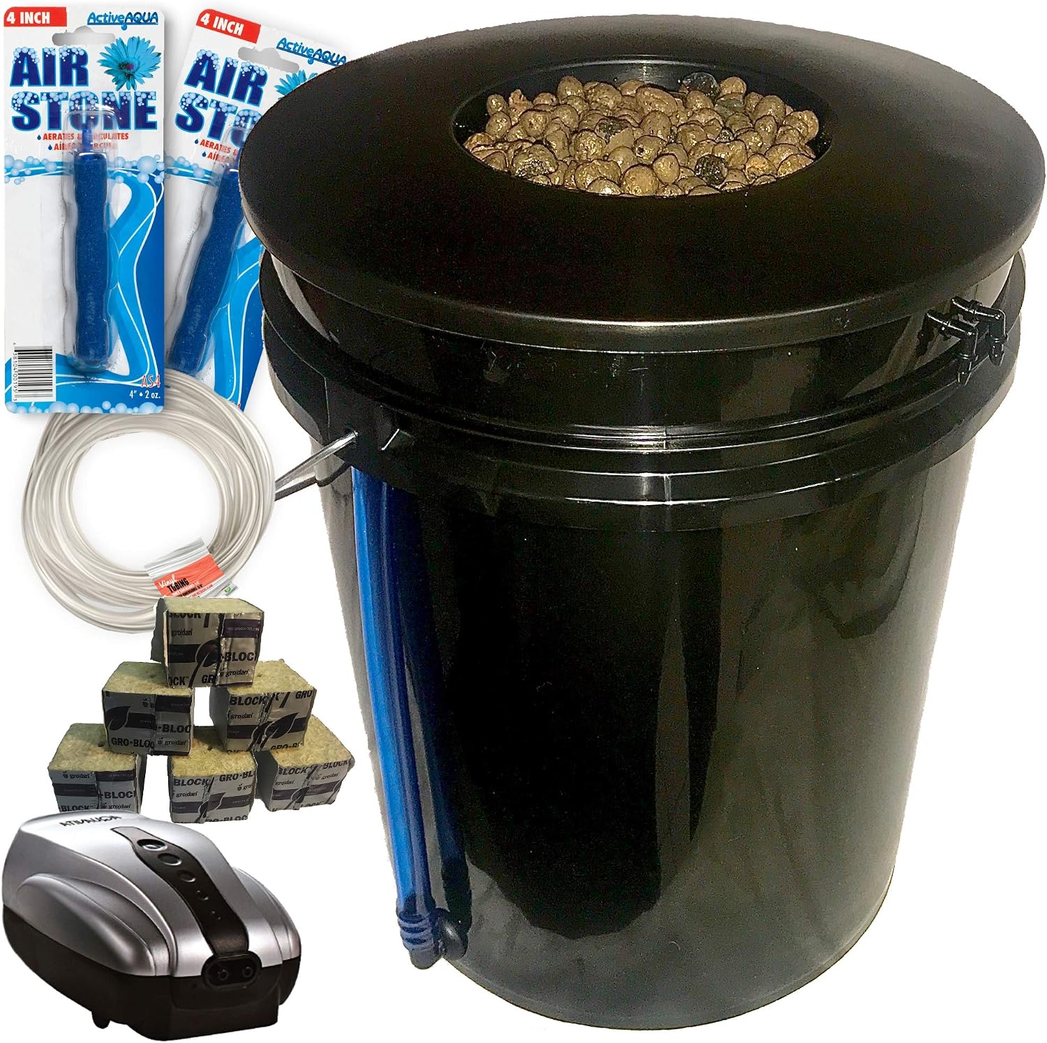 The Atwater HydroPod - DWC (4 SITE w/ 6" Baskets) A/C Powered Dual Air Stone - DWC Deep Water Culture Hydroponic