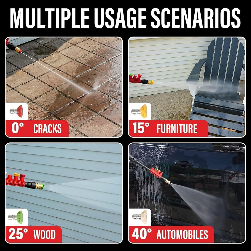 4800PSI Pressure Washer with 4 Quick-Connect Nozzles, Foam Cannon for Easy Replacement, High-Pressure Cleaning of