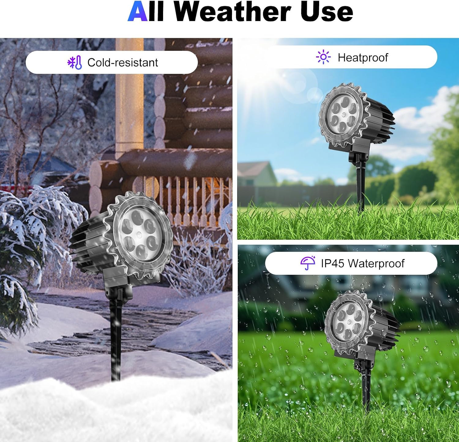 Halloween Projector Lights Outdoor, 2025 Upgraded 3D Brighter Green&Red Decoration LED Light, Landscape IP44