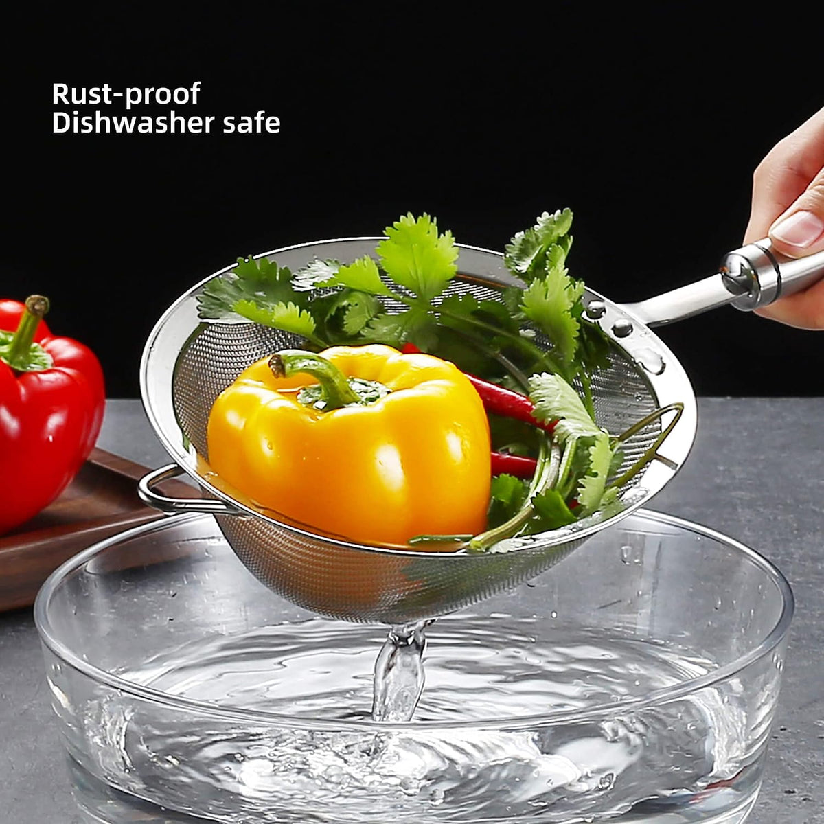 Fine Mesh Strainer with Handle Tea Sifter Stainless Steel Sieve