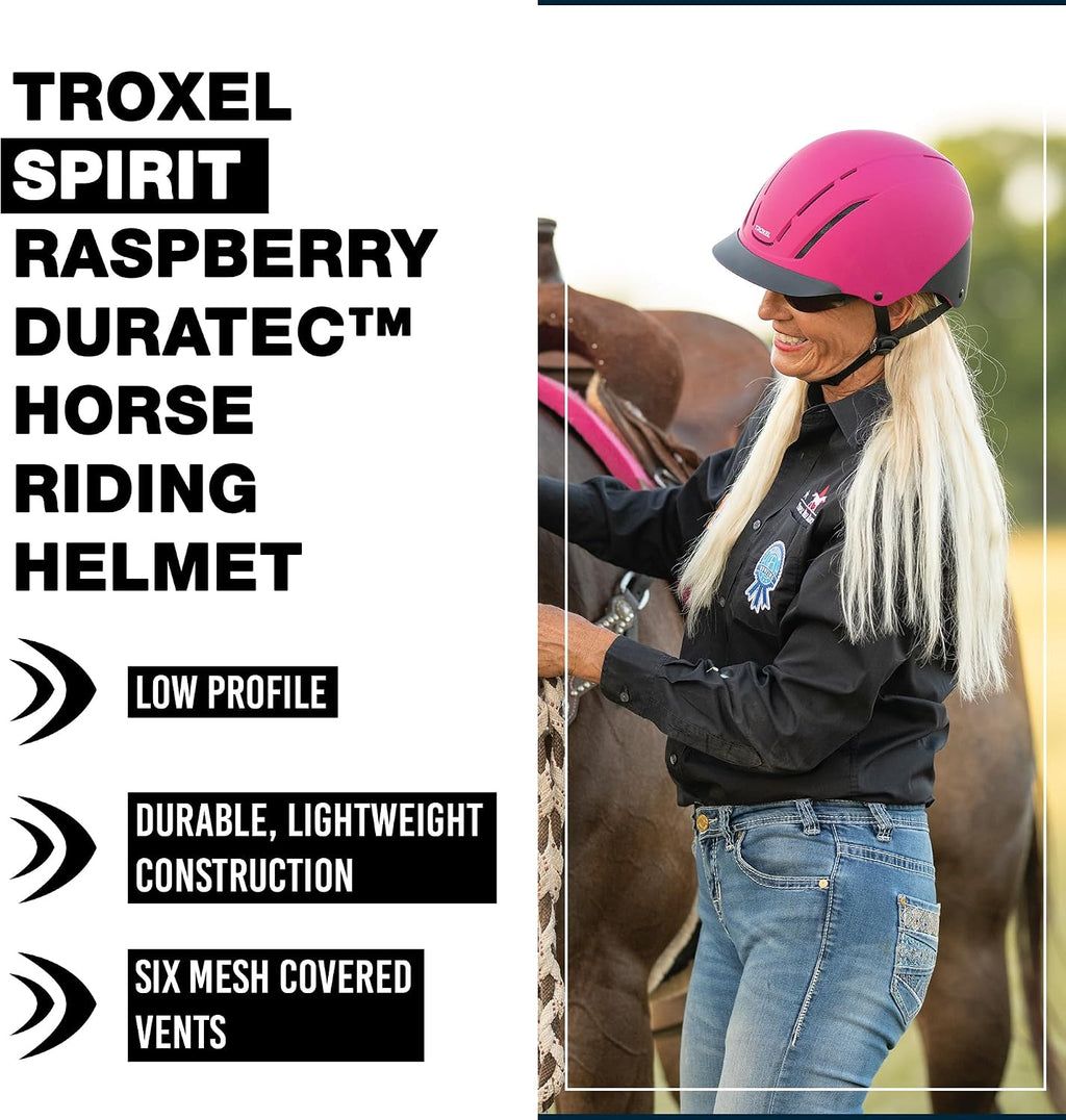 Spirit Duratec Full Coverage Horse Riding Helmet, Adjustable Fit