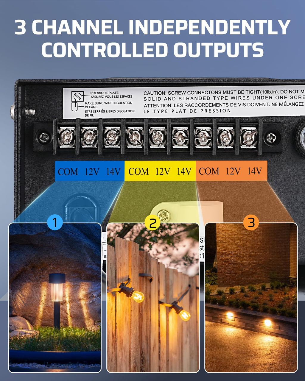 DEWENWILS 300W Matter Landscape Lighting Transformer, 3 Zones