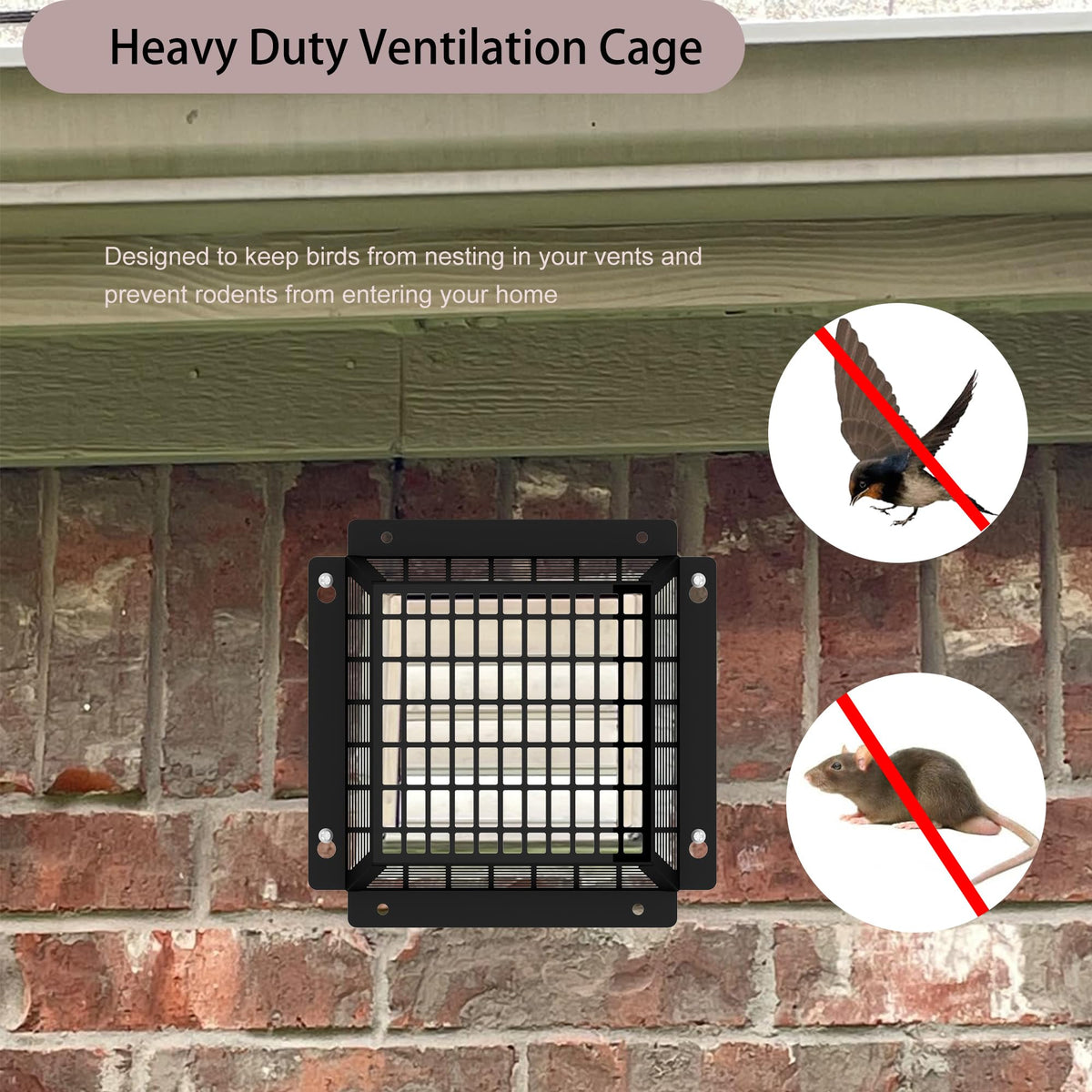 Bird Guard for Dryer Vent Cover Outside 4” Steel Rust Resistant 2 Pack