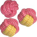 Small Dog Ball Toys/ – Cotton Rope Ball/Dental Chew Dogs Toy for Teeth Cleaning/Fetch Playing, Interactive Tug of War