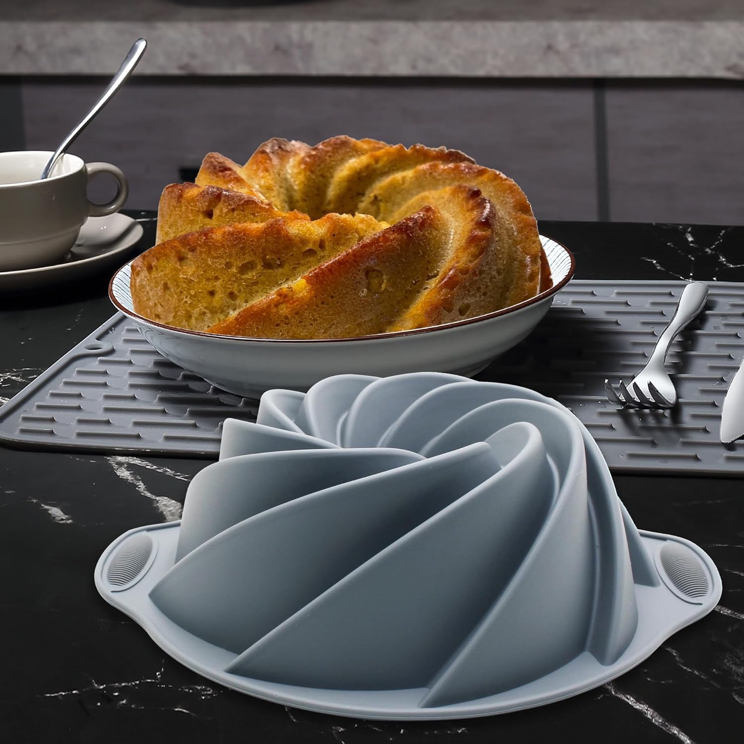 54 Pieces Silicone Baking Pans Set, 10 Silicone Cake Molds, Loaf Pan and Muffin Pans, Non-Stick Baking Cup, with