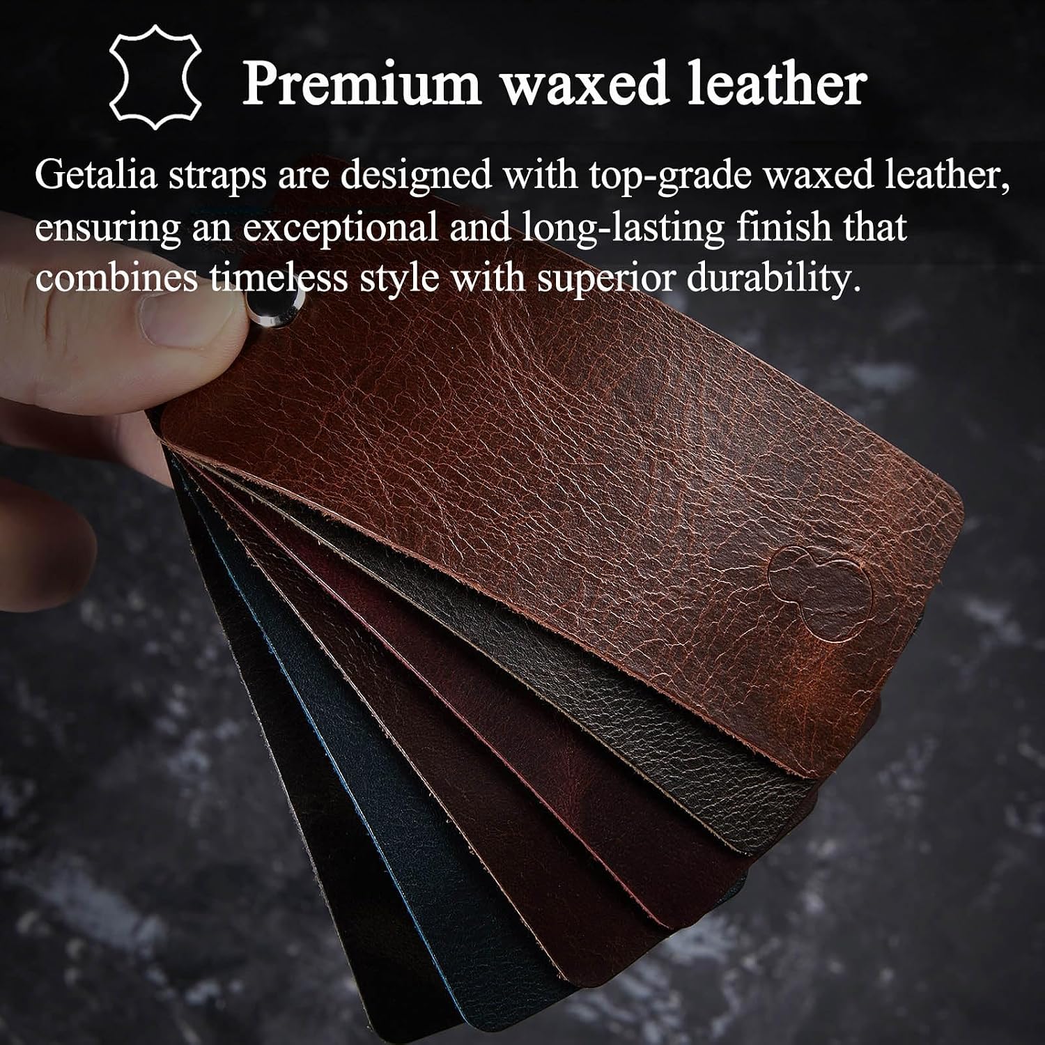 leather Watch Band Retro Oil Wax Leather,18mm 19mm 20mm 21mm 22mm Quick Release Foldover Clasp Watch Straps for Men
