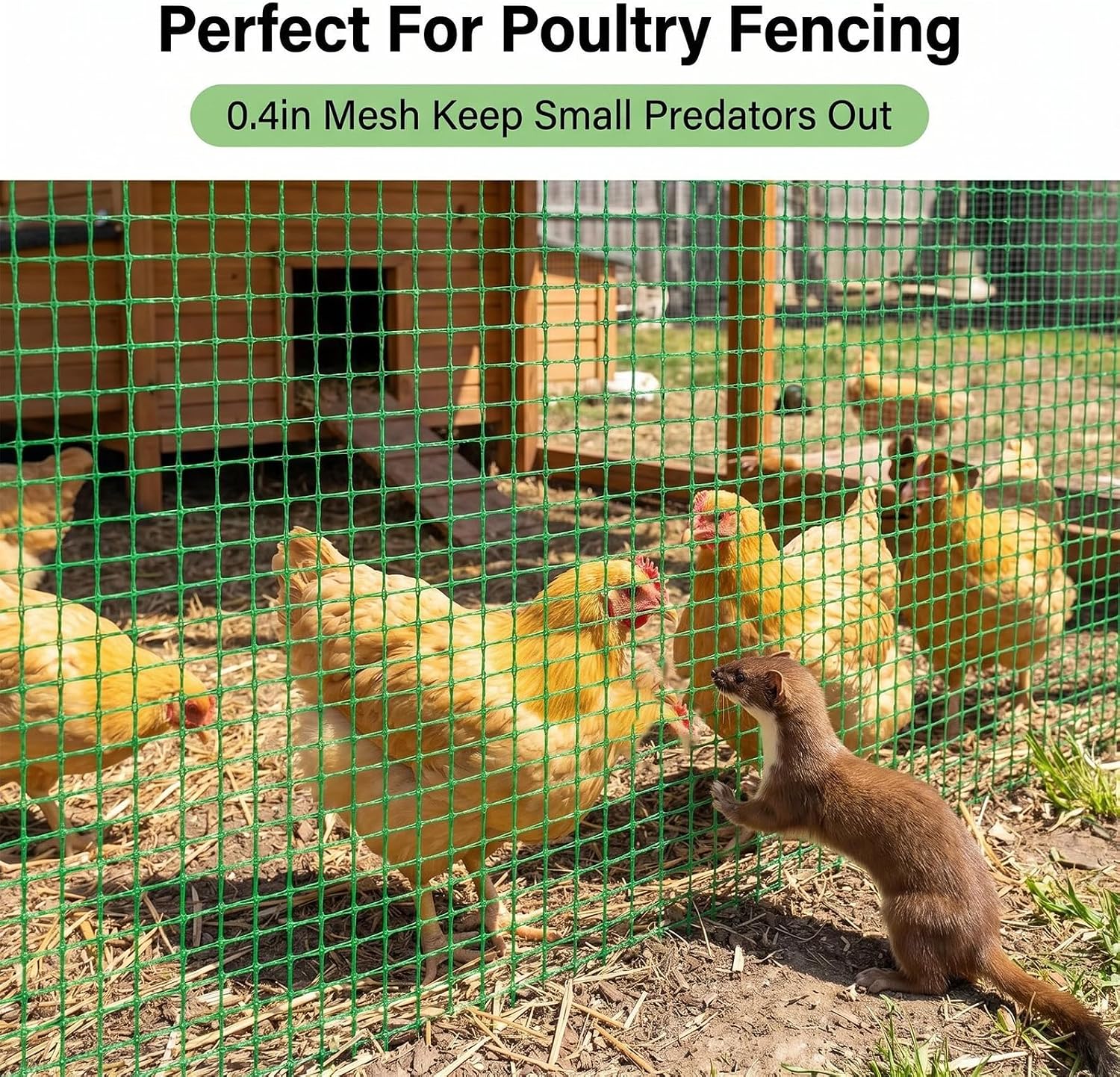 6.6x100ft Plastic Mesh Fencing,0.4in Mesh Deer Fence