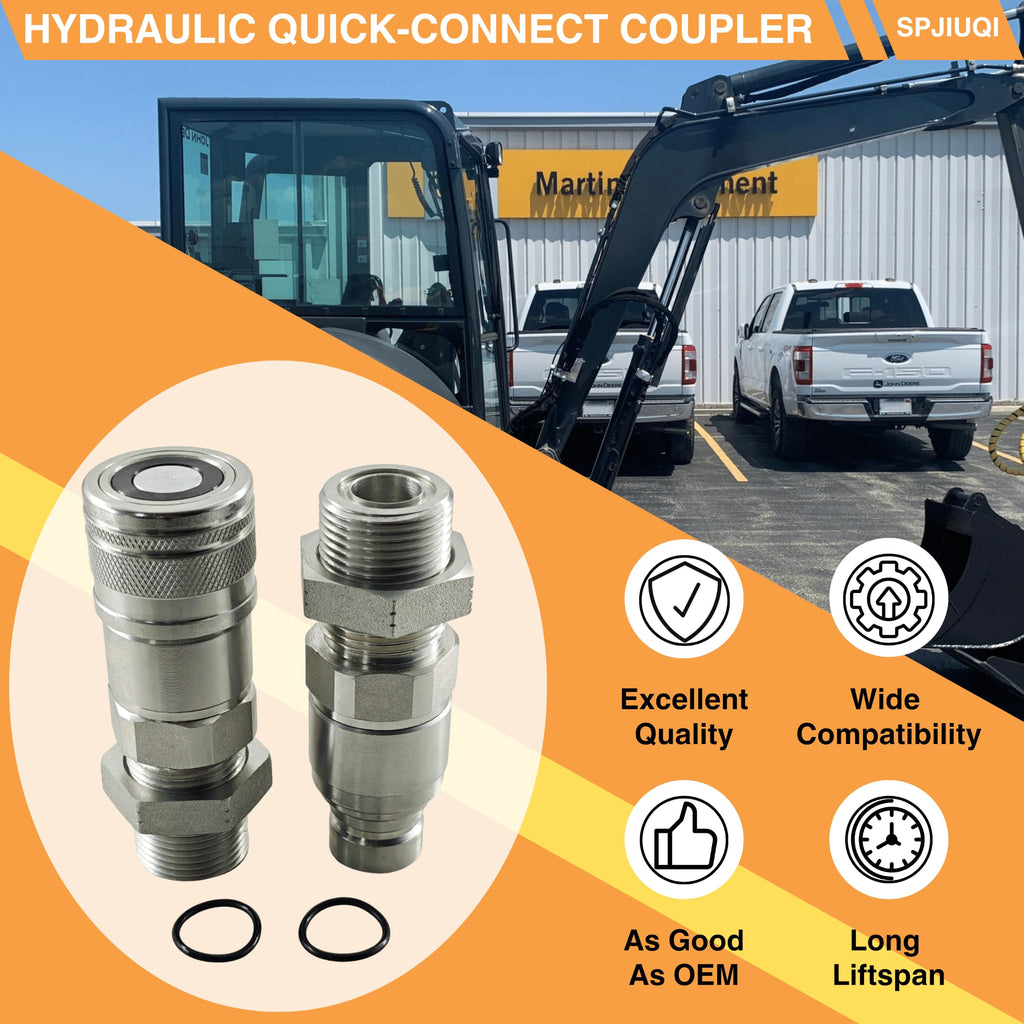 SPJIUQI Hydraulic Quick-Connect Coupler KV13884 AT312877 for John Deere 332