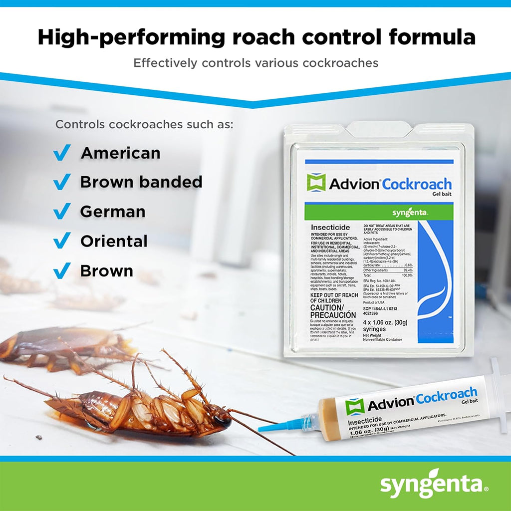 383920 Advion Cockroach Gel Bait 4 X 30 Gram Tubes Roach Control