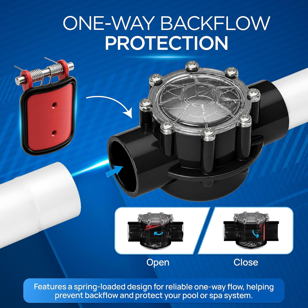 FibroPool Check Valve - 5 PSI Spring Loaded - 1.5 in - CPVC