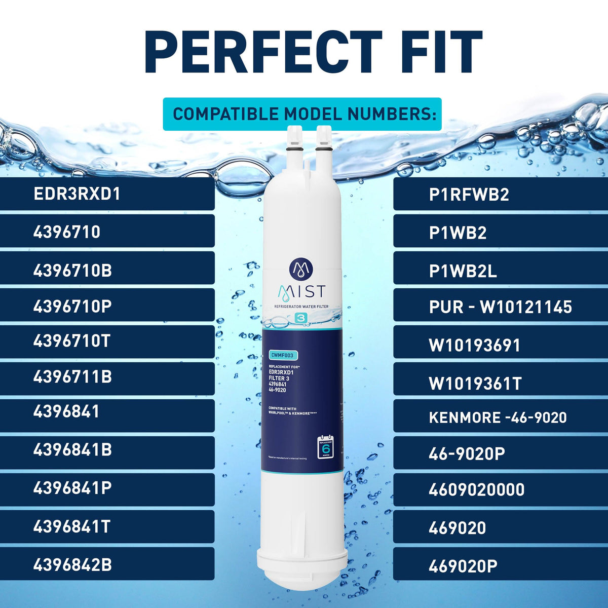EDR3RXD1 Water Filter, NSF 42, 2 Pack