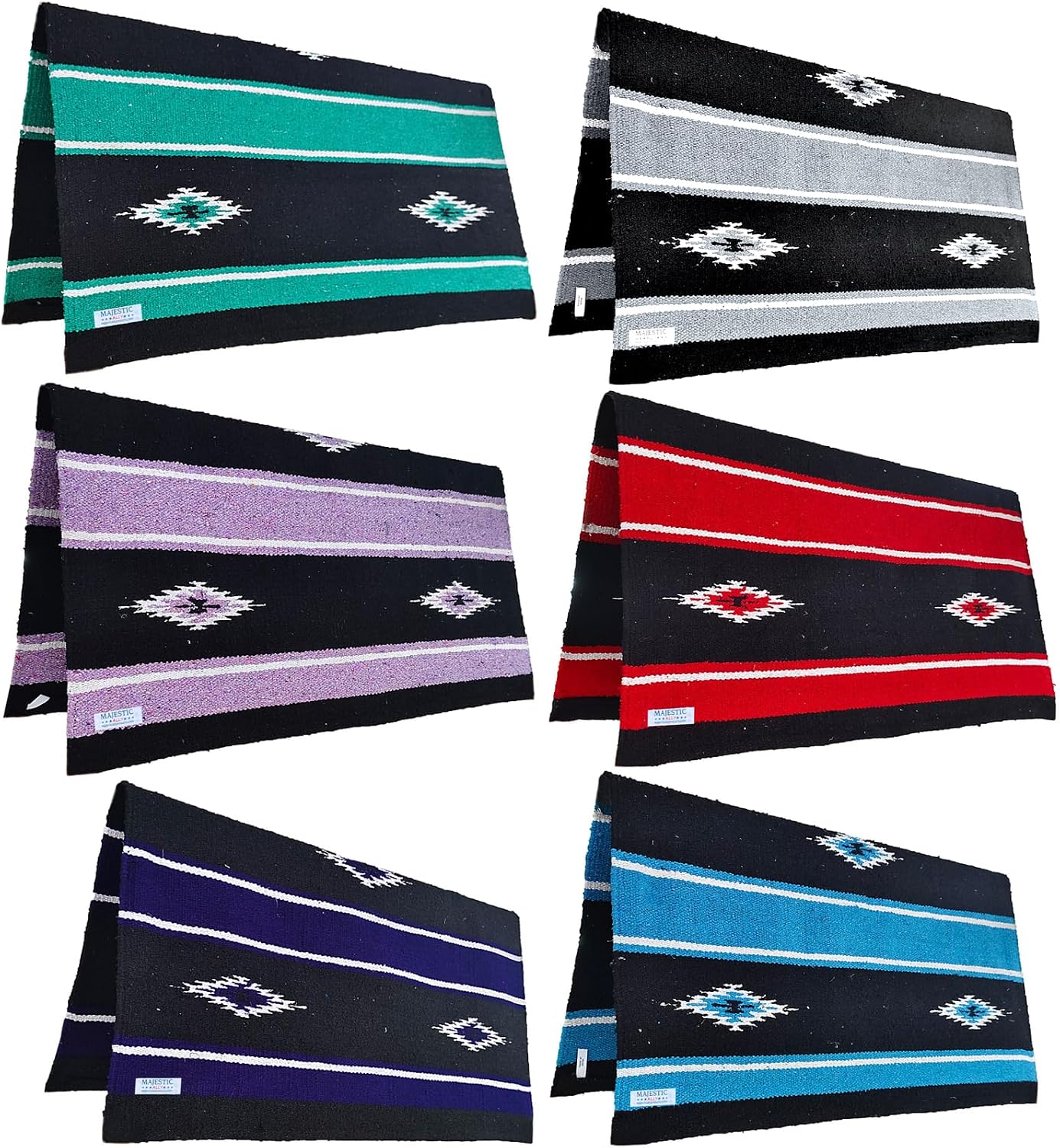 36"x 34" Navajo Design Acrylic Saddle Blanket -2.4 lbs (Purple and Black)