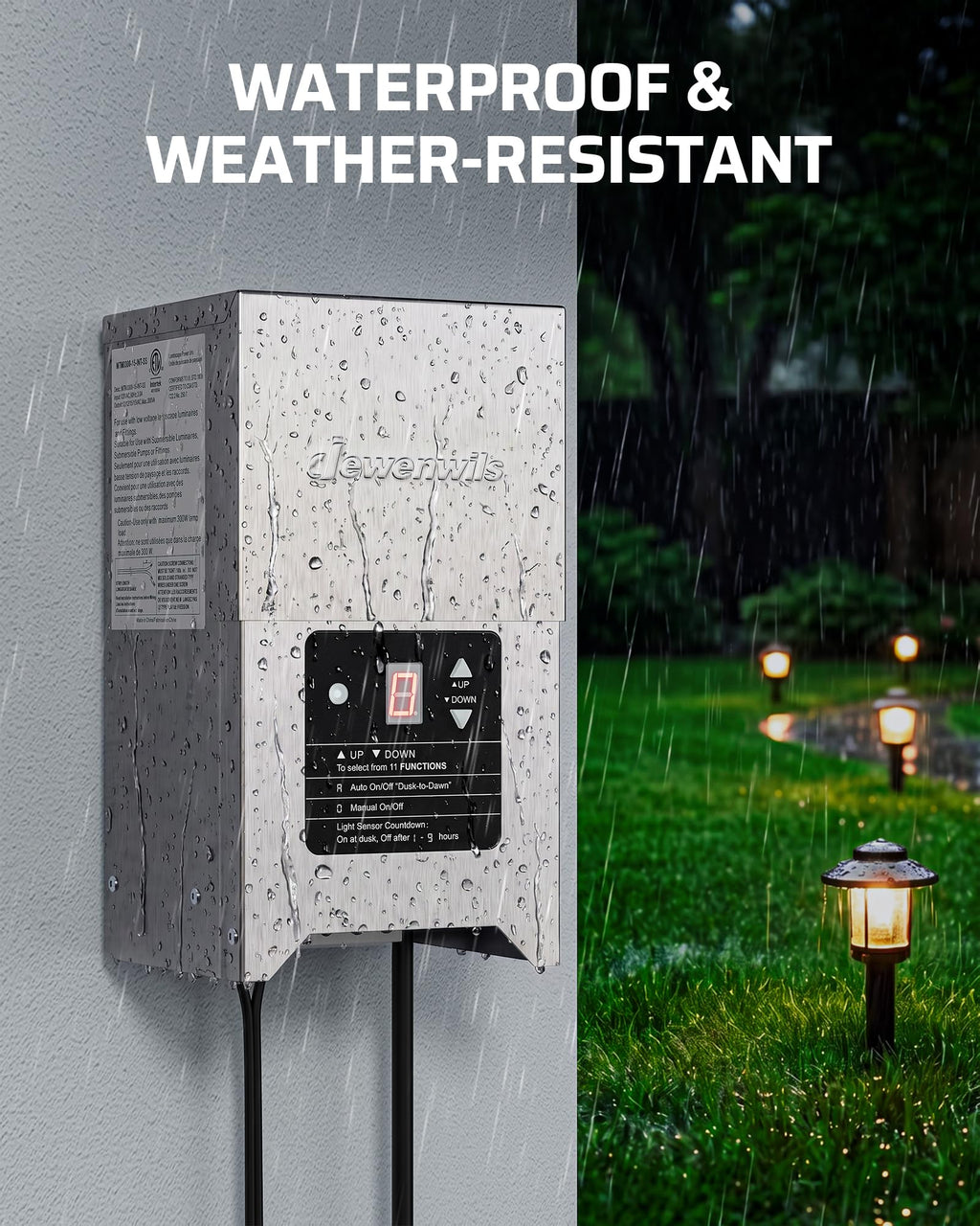 DEWENWILS 300W Low Voltage Landscape Transformer with Photocell
