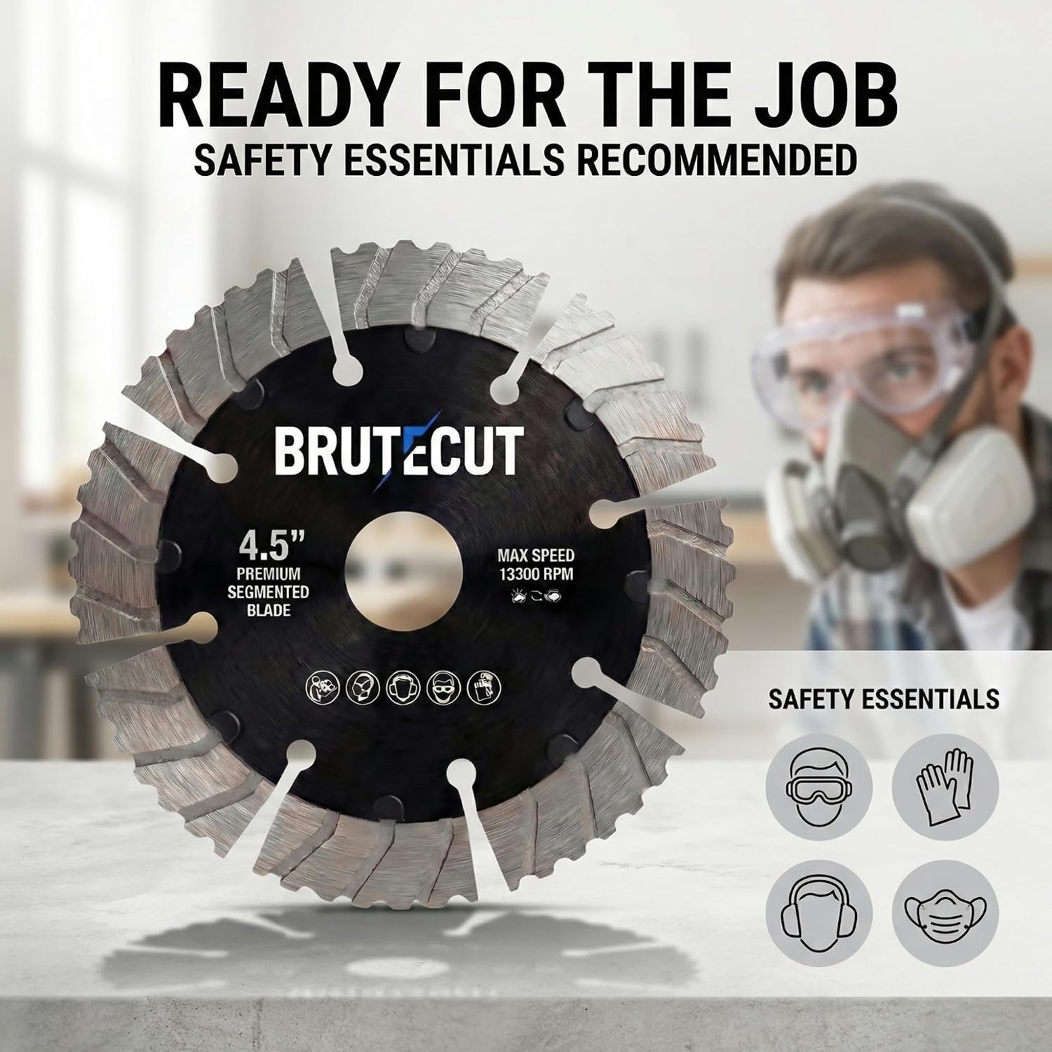 4.5" Diamond Blade for Concrete, Brick & Masonry | Wet/Dry | Fits 4.5 inch Angle Grinders | Concrete Cutting Disc |