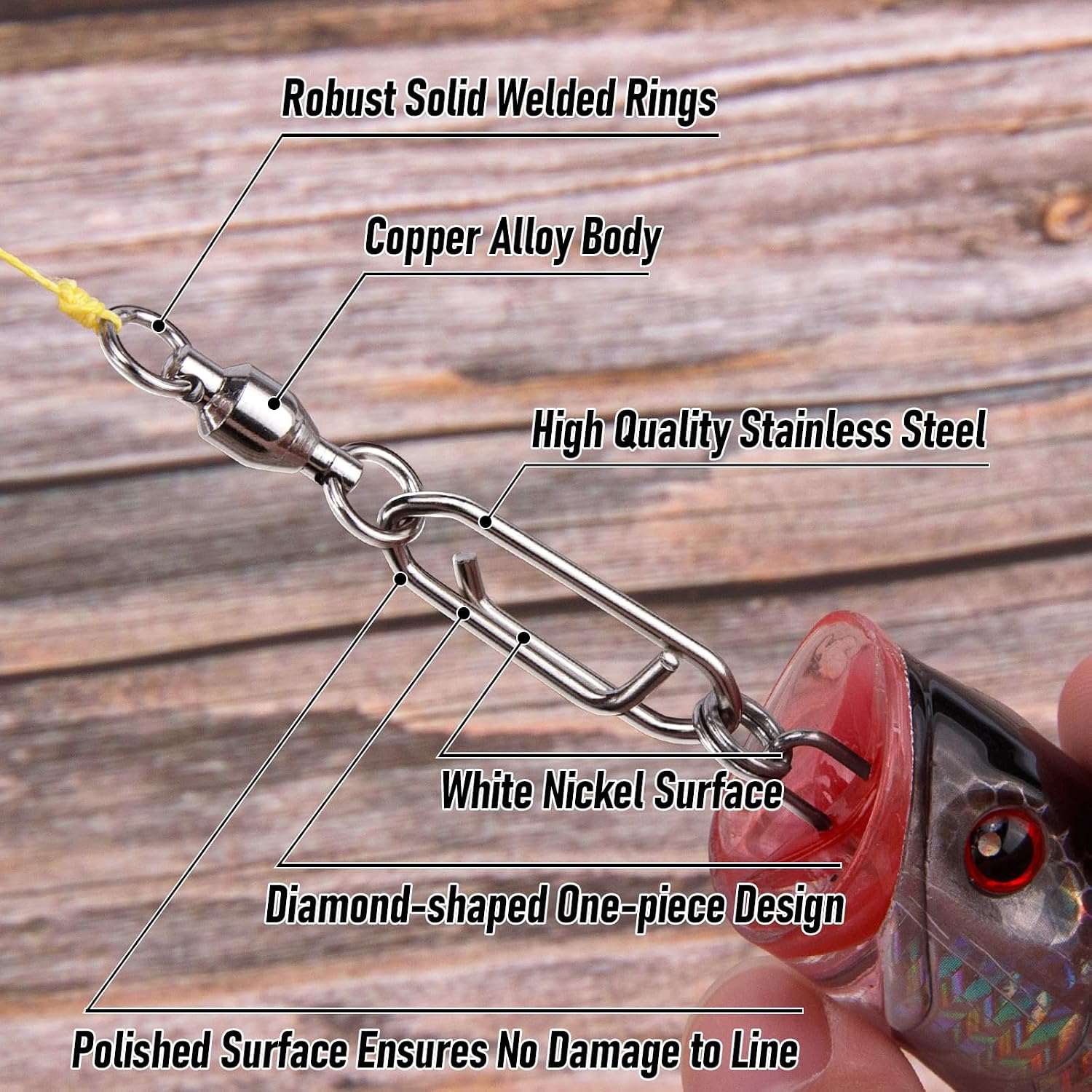 30-Pack Fishing Speed Clips Quick Change Snap Swivels, Ball Bearing Swivel Power Clips Fishing Snap Swivels