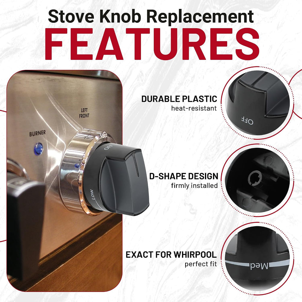 W10339442 Stove Knobs Replacement for Whirlpool Gas Range