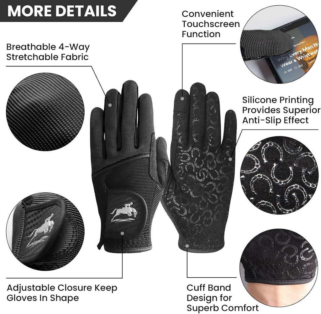 Horse Riding Gloves for Women with Extra Grip