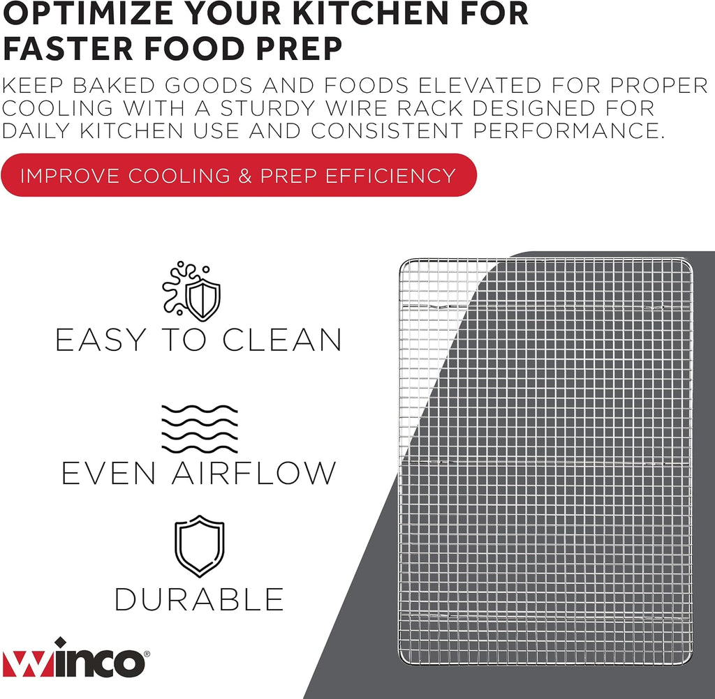 14" x 20" Silver/White 2/3 Size Wire Sheet Pan Grate