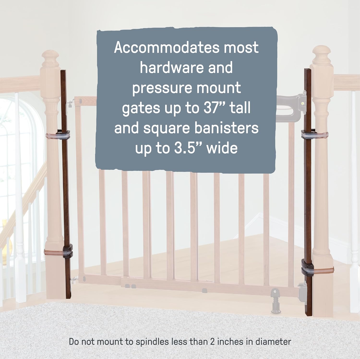 Summer Infant Banister to Banister Gate Mounting Kit - Fits Round or Square Banisters, Accommodates Most Hardware &