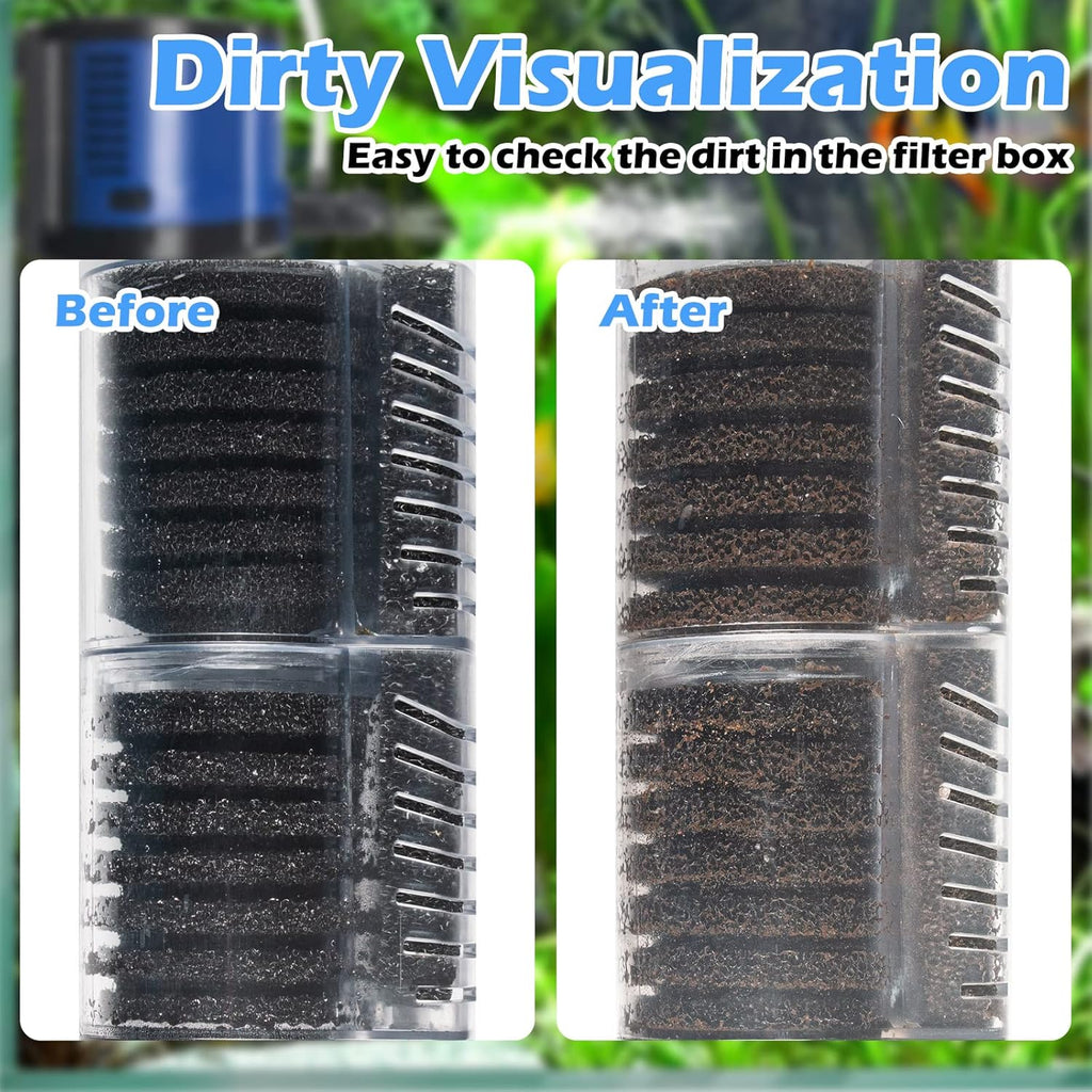 Fish Tank Filter Powerful 400GPH for 75-200 Gallon Large Aquarium Small Pond Fountain, Wave-Maker Submersible Water