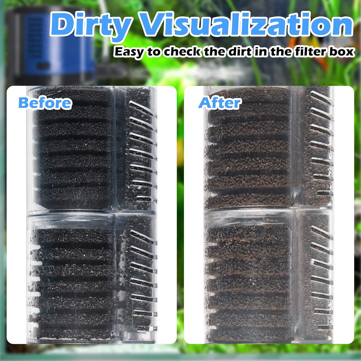 Fish Tank Filter Powerful 400GPH for 75-200 Gallon Large Aquarium Small Pond Fountain, Wave-Maker Submersible Water