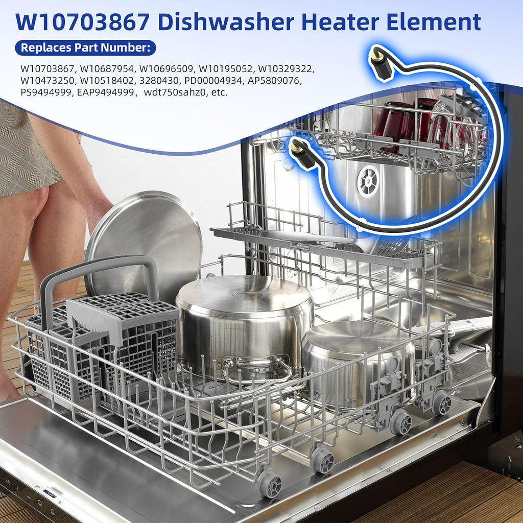 W10703867 Dishwasher Heater Element Replacement W10696509 AP5809076