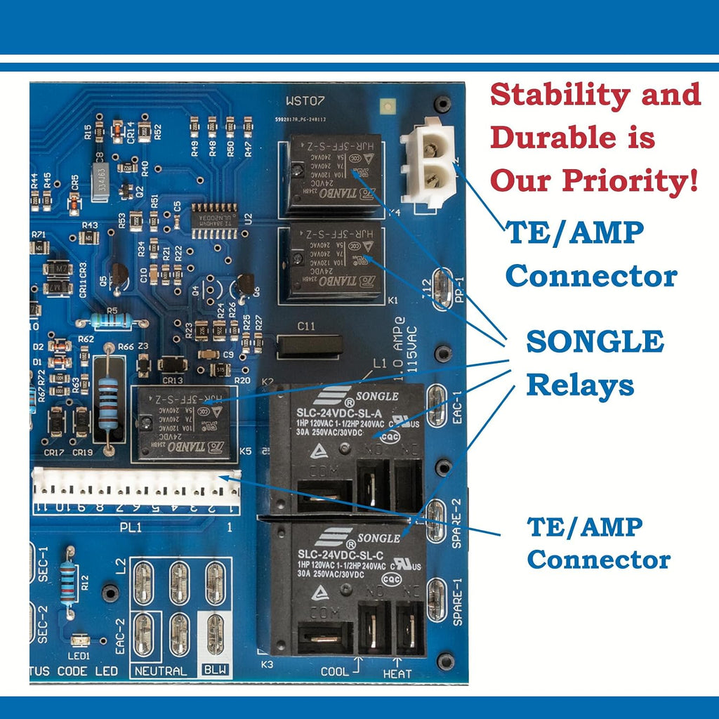 Furnace Control Board Fits Carrier HK42FZ004, HK42FZ007, HK42FZ008, HK42FZ009, HK42FZ011, HK42FZ013, HK42FZ016, HK42FZ034 Series Furnace Control Board Module, ICM282B