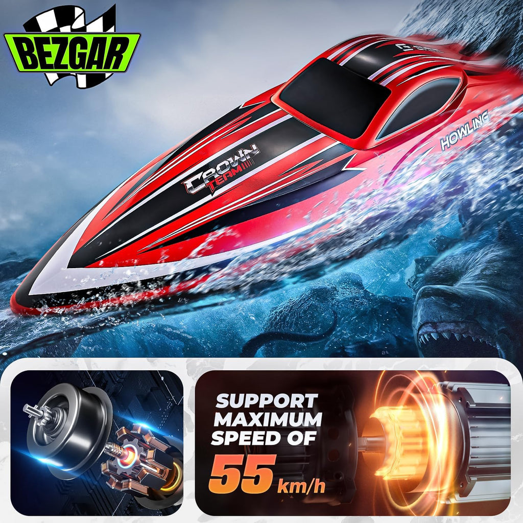 HJ818PRO 16 Inch 55 KPH Brushless RC Boat for Adults | 55 KPH Speed & Brushless Motor; Waterproof Hull; Large RC