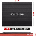 Tool Box Foam, 6Pack 22x18x1 inch, Foam Inserts for Cases