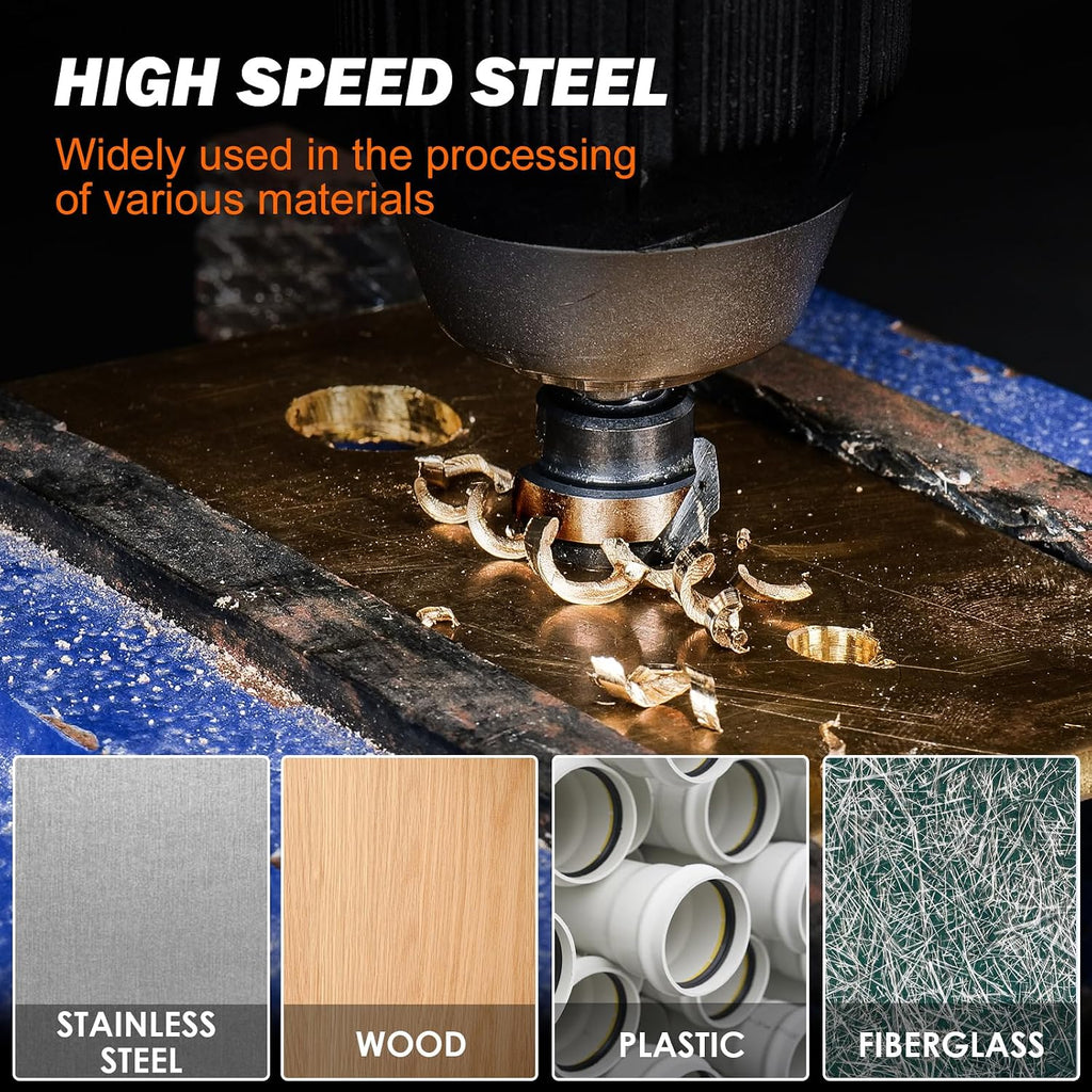 THINKWORK Step Drill Bit, HSS Single Size Step Drill Bit 1/8"-3/8", Mini Portable Unibit, 1/4" Hex Shank Step Bits for Soft Metal, Steel, Wood, Plastic