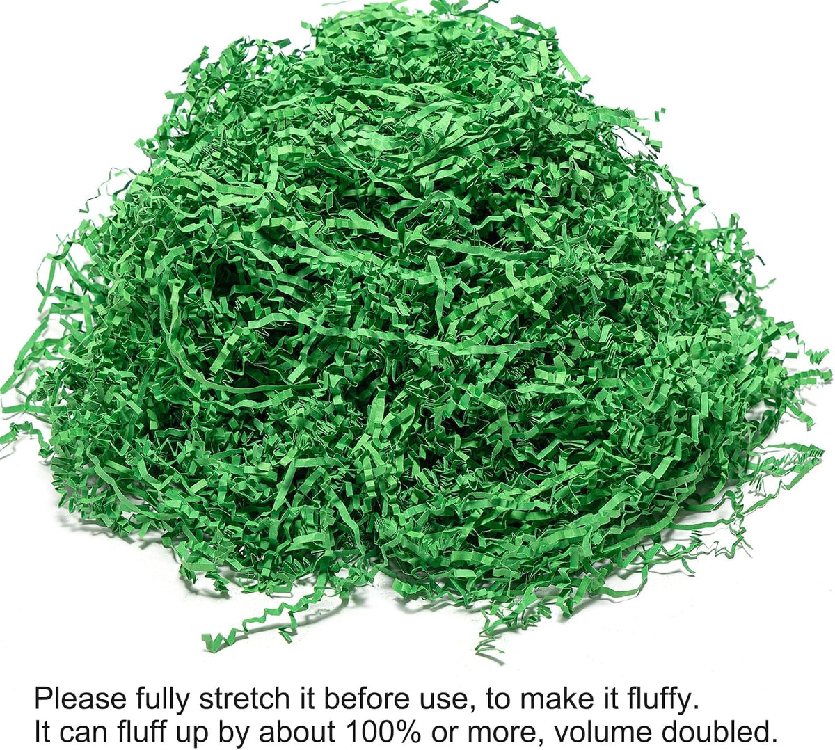 1/2 LB Crinkle Cut Paper Shred Filler 8 oz Green Shredded Paper