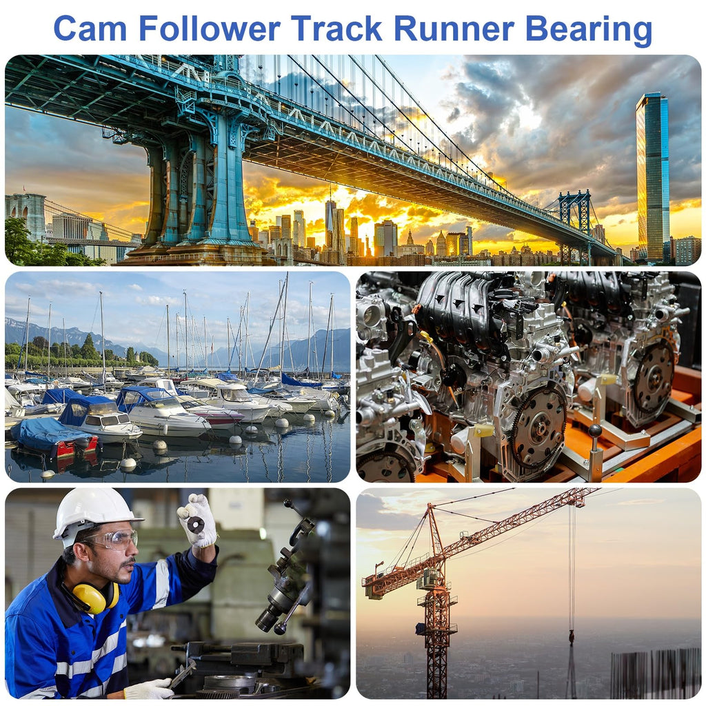 uxcell Cam Follower Track Runner Bearings CF24-1/KRV72 X Needle Roller Stud Track Bearing, 72mm Roller Diameter, M24 Stud Type for Machine Tool Guide Rail (Hexagon Socket)