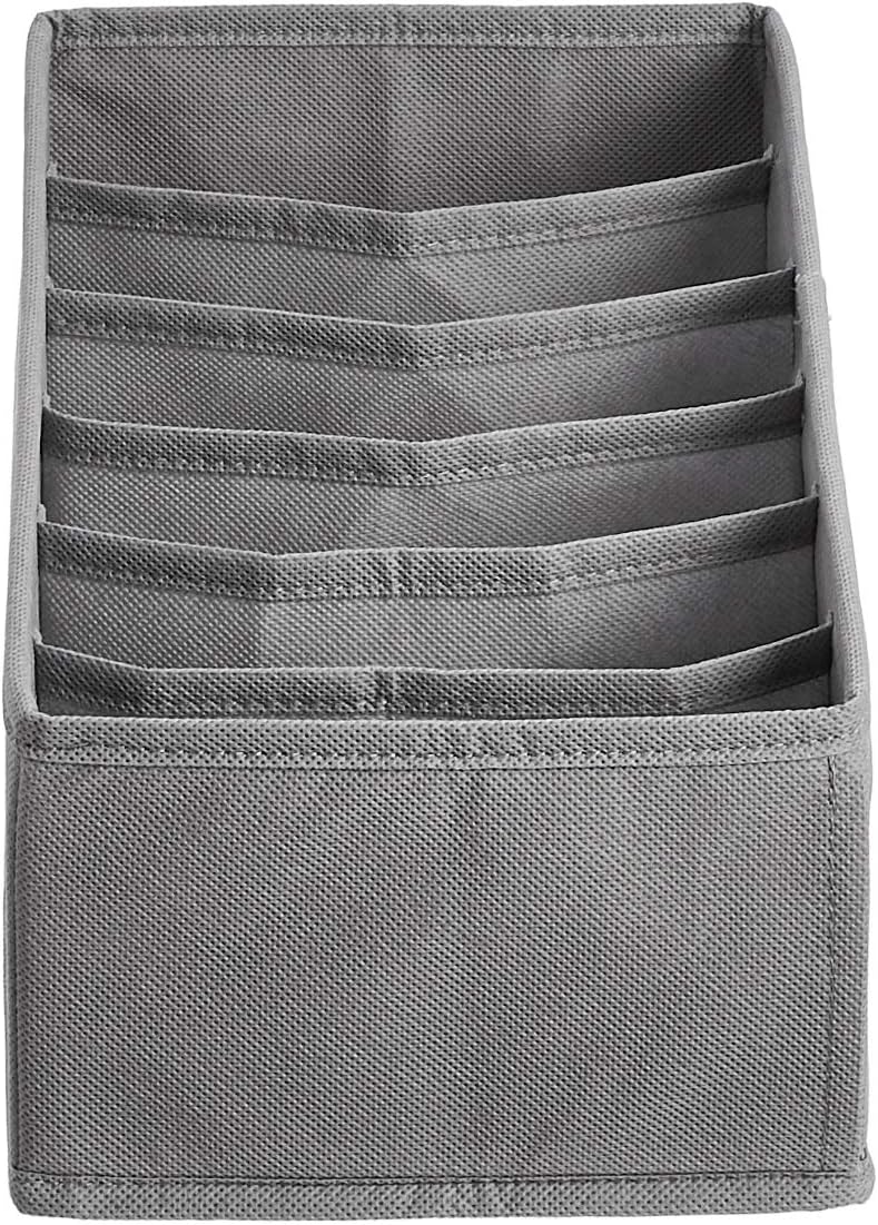 Deep Drawer Organizer for Clothes, Collapsible Storage Boxes for Socks, Underwear and Baby Items, Set of 4, Gray |