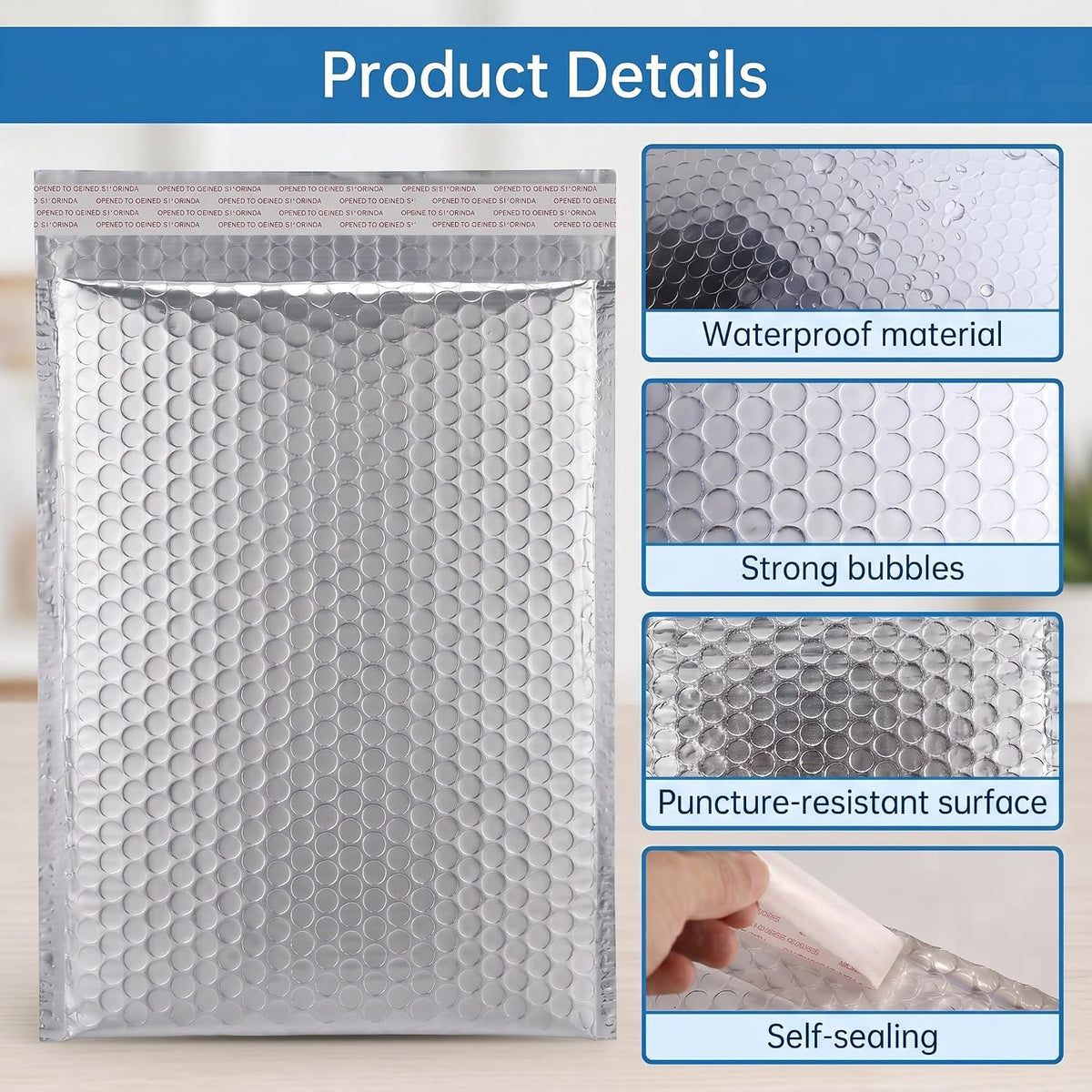 Insulated Shipping Mailers, 10 Pack, Silver, 8 x 11 Inch