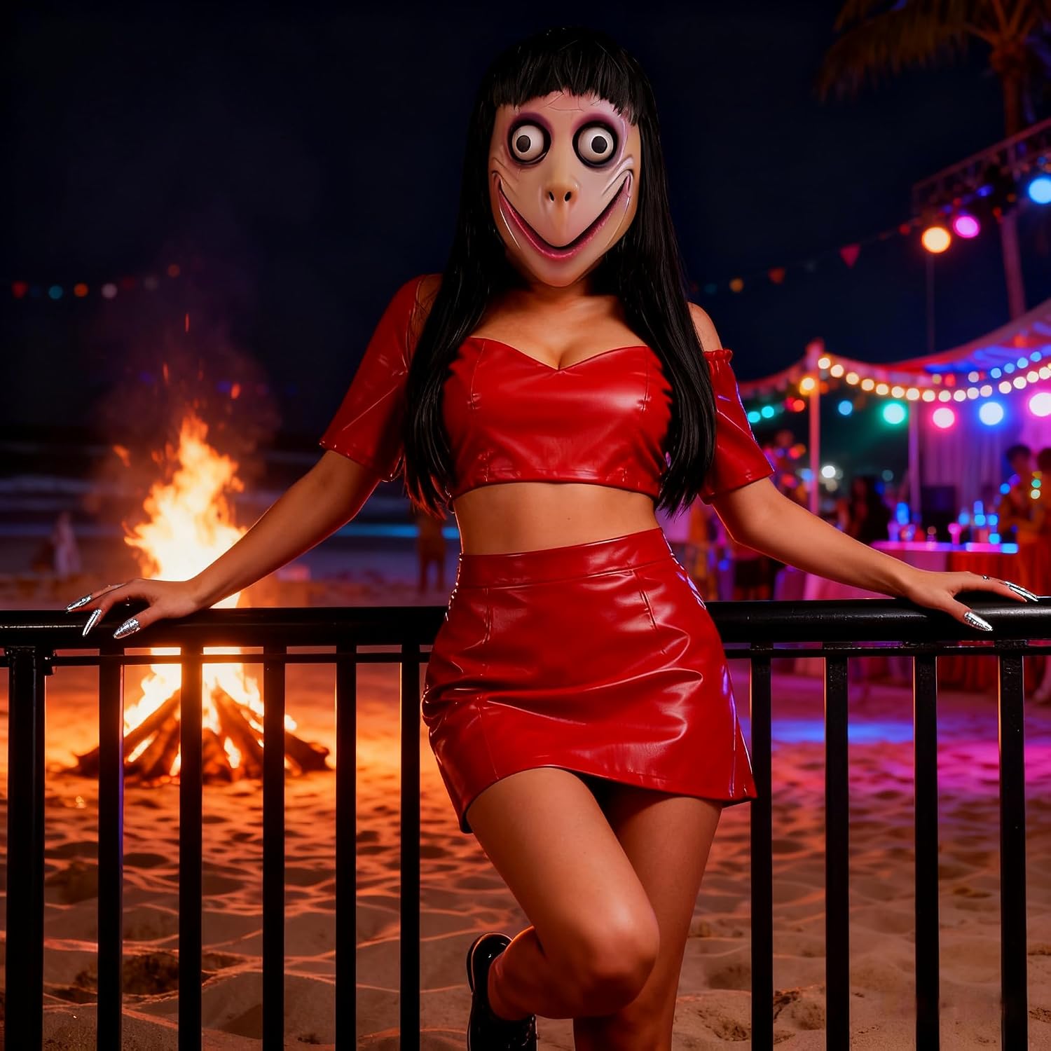 MOMO Challenge Latex Mask - Ultra Realistic Horror Mask Based on Internet Legend - Creepy Halloween Mask for Adults